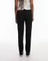 Фото #6 товара Topshop Tall tailored slim cigarette high-waisted pleat trouser in black