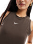 Nike Essential ribbed cropped tank top in baroque brown