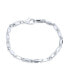 Фото #1 товара Mens 4.5MM Solid Heavy Sterling Silver 6 Sided Bar Forzata Chain Link Bracelet 8.5 Inch