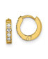 ფოტო #1 პროდუქტის Stainless Steel Yellow plated Crystal Hinged Hoop Earrings