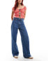 Фото #1 товара Abercrombie & Fitch high rise wide leg jean in mid blue