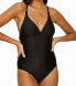 Фото #1 товара Lole Black Women's Sz. Small One-piece V-neck Strappy Black Swimwear 177878