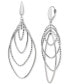 Navette Orbital Drop Earrings in 14k White Gold