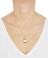 ფოტო #2 პროდუქტის Cultured Ming Pearl (11mm) & Diamond (1/4 ct. t.w.) Swirl Pendant Necklace in 14k Gold, 16" + 2" extender