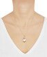 Cultured Ming Pearl (11mm) & Diamond (1/4 ct. t.w.) Swirl Pendant Necklace in 14k Gold, 16" + 2" extender