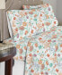 Фото #1 товара Luxury Weight Peach Bliss Printed Cotton Flannel Sheet Set, Queen