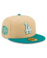 ფოტო #5 პროდუქტის Men's Natural, Teal Los Angeles Dodgers Mango Forest 59FIFTY fitted hat