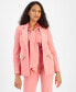 Фото #1 товара Women's Textured Crepe One-Button Blazer, Created for Macy's