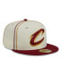 Фото #4 товара Men's Cream, Wine Cleveland Cavaliers Piping 2-Tone 59FIFTY Fitted Hat