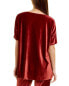 St. John Crushed Velvet Top Women's Red S