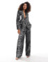 Фото #1 товара Vila textured blazer co-ord in black leopard print