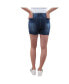 Med Wash Destructed Raw Hem Shorts with Belly Band