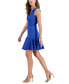 ფოტო #3 პროდუქტის Petite Textured Sleeveless Ruffle-Hem Dress