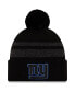 Фото #1 товара Men's Black New York Giants Dispatch Cuffed Knit Hat with Pom