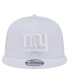 ფოტო #4 პროდუქტის Men's New York Giants Main White on White 9Fifty Snapback Hat