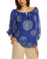 Фото #1 товара Trina Turk Saloni Top Women's Blue Xs