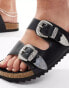 Фото #4 товара ASOS DESIGN Wide Fit Famous double strap western sandals in black