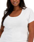 ფოტო #3 პროდუქტის Trendy Plus Size Scoop-Neck T-Shirt