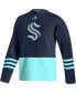Men's Deep Sea Blue Seattle Kraken Logo AEROREADY Pullover Sweater