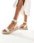 South Beach linen two part espadrille sandals in cream