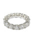Suzy Levian Sterling Silver Cubic Zirconia Crossing Setting Eternity Band Ring