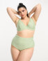 ASOS DESIGN Curve mix and match high waist bikini bottom in sage green US 18 - фото #2