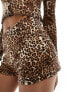 ASOS DESIGN hotpants in leopard animal print co-ord - MULTI