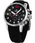 ფოტო #3 პროდუქტის Men's Summertime Black Silicone Performance Timepiece Watch 46mm