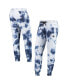 Women's White, Navy New England Patriots Melody Tie-Dye Jogger Pants