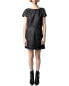 Фото #1 товара Zadig & Voltaire Rexa Froisse Leather Mini Dress Women's M