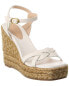 Stuart Weitzman Braida Max Leather Wedge Espadrille Women's White 8.5