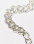 Фото #4 товара WFTW crystal encrusted chunky curb chain in silver