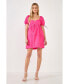 Фото #2 товара Women's Pleated Detail Puff Sleeve Mini Dress