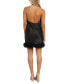 Фото #2 товара Платье мини Morgan & Company с перьевыми деталями на шее