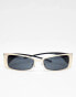 Фото #4 товара ASOS DESIGN visor sunglasses in gold metal