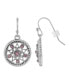 ფოტო #1 პროდუქტის Silver-Tone Light Amethyst Purple Round Drop Earrings