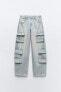 Mid-rise trf cargo jeans