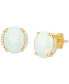 ფოტო #4 პროდუქტის Opal (2 ct. t.w.) & Diamond Accent Stud Earrings in 14k Gold