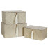 Set of decorative boxes Romimex Black Beige Natural Fibre (3 Pieces)