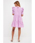Women's Pleated Sleeve Mini Dress