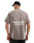 Фото #1 товара The Couture Club graphic back heavyweight t-shirt in brown