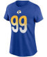ფოტო #3 პროდუქტის Women's Aaron Donald Royal Los Angeles Rams Name Number T-shirt