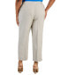 Plus Size Mid Rise Linen-Blend Straight-Leg Fly-Front Pants