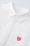 Shirt with embroidered heart