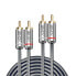Фото #2 товара Lindy 2m Dual Phono Audio Cable, Cromo Line, 2 x RCA, Male, 2 x RCA, Male, 2 m, Anthracite