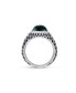 ფოტო #2 პროდუქტის Seraphinite Gemstone Sterling Silver Men Signet Ring in Black Rhodium