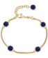 ფოტო #2 პროდუქტის Lapis Lazuli Station Link Chain Bracelet in 14k Gold-Plated Sterling Silver (Also in Turquoise & Onyx)