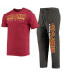 ფოტო #5 პროდუქტის Men's Heathered Charcoal, Cardinal Iowa State Cyclones Meter T-shirt and Pants Sleep Set