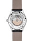 ფოტო #6 პროდუქტის Men's Swiss Automatic Classics Heart Beat Black Leather Strap Watch 40mm