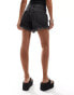 Фото #3 товара AllSaints Astrid fray hem denim shorts in washed black